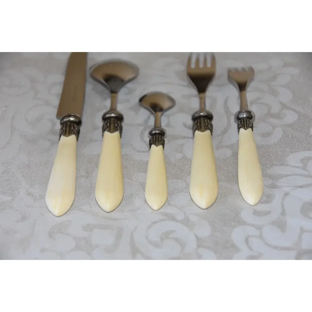 David Orgell 5pc Pearl Handle Stainless Steel Flatware & Cutlery